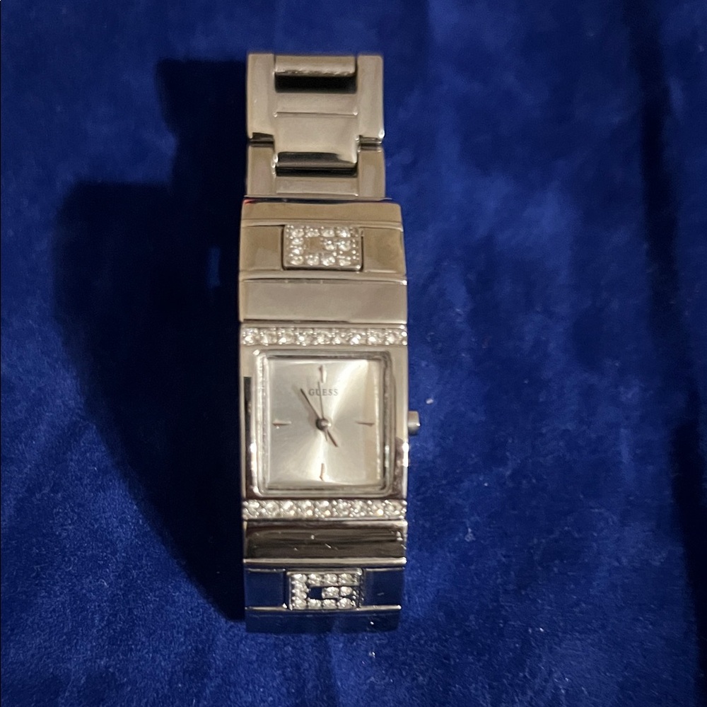 Silver Watch with Crystal Accents